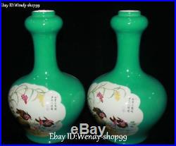 13 China Enamel Color Porcelain mandarin duck Bird Flower Pot Bottle Vase