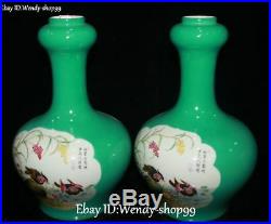 13 China Enamel Color Porcelain mandarin duck Bird Flower Pot Bottle Vase