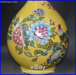 13 Color Porcelain Parrot Bird Plum Peony Flower Tree Vase Bottle Flask Pot