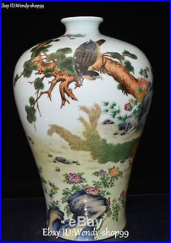 13 Enamel Color Porcelain Magpie Bird Peacock Tree Flower Flask Vase Bottle Pot