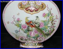 13 Enamel Wucai Porcelain Gilt Parrot Bird Flower Ruyi Tank Pot Kettle Flask