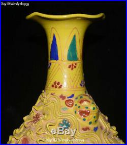 13 Marked Color Porcelain Flower Grass Crane Bird Lion Head Vase Bottle Jar