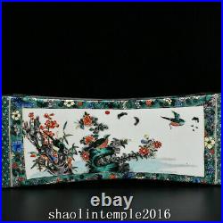 14.2 China Qing Dynasty Multicolored Flower and bird pattern Porcelain pillow