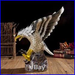 14.6 Chinese Jingdezhen Ceramics Porcelain Colour Animal Hawk Eagle Bird Statue