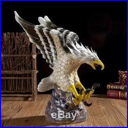 14.6 Chinese Jingdezhen Ceramics Porcelain Colour Animal Hawk Eagle Bird Statue