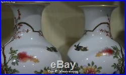 14 Enamel Wucai Porcelain Plum Blossom Flower Magpie Bird Vase Bottle Flask Jar