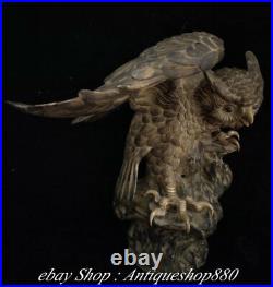 14 Old China Wucai Porcelain owl Night owl Nighthawk Bird Animal sculpture