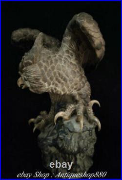 14 Old China Wucai Porcelain owl Night owl Nighthawk Bird Animal sculpture