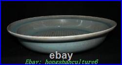 14 Old Chinese Dynasty Ru Kiln Porcelain Poetry Word Pen wash Plate Tray Dish