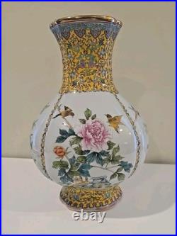 14 Qianlong Marked Chinese Color Enamel Porcelain Flower Bird Vase