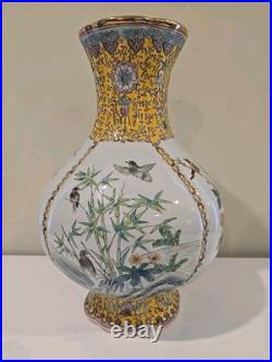 14 Qianlong Marked Chinese Color Enamel Porcelain Flower Bird Vase