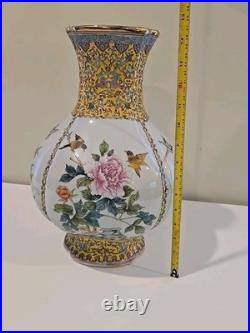 14 Qianlong Marked Chinese Color Enamel Porcelain Flower Bird Vase