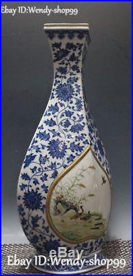 14 Qing Dynasty Top White Blue Porcelain Swan Duck Bird Bottle Vase Jar Pot