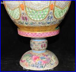 14 Rare Color Porcelain Phoenix Bird Eight Immortals God Vase Bottle Jar Pair