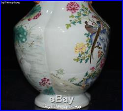 14 Unique Enamel Color Porcelain Magpie Bird Tree Flower Vase Bottle Flask Pot
