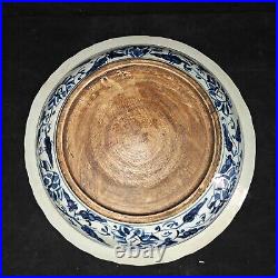 15.3 Old china ming dynasty xuade mark blue white Porcelain flower bird plate