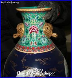 15 China Color Porcelain Gilt Magpie Bird Plum Tree Flower Vase Bottle Pot