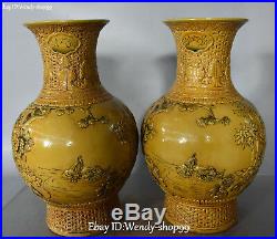 15 Color Porcelain Phoenix Bird Fenghuang Flower Vase Bottle Flask Pot Pair