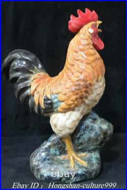 16Old China Shiwan Porcelain Zodiac Animal Chicken Rooster Cock Fowl Statue