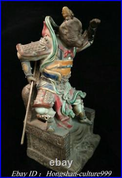 16Old Shiwan Porcelain Qitian Dasheng Sun Wukong Monkey King God Buddha Statue