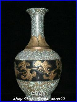 16.9 Qianlong Marked Old Bronze Glazed Porcelain Dynasty Flower Bottle Vase Pot