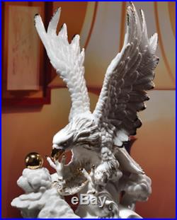 16 Chinese Colour Porcelain Tree Dazhan Hongtu Eagle Hawk King Birds Statue