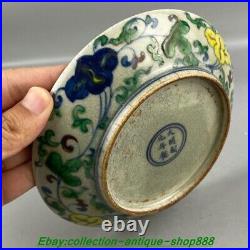 16 cm DaMing Chenghua Doucai Porcelain flower bird pattern Fruit dish Tray Plate