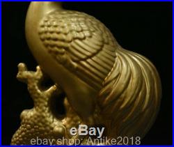 17.2 Chinese Porcelain Gilt Crane Cranes Bird Lucky Statue Sculpture Decoration