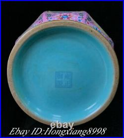 17.7 Yongzheng Marked Old Color Enamel Porcelain Beauty Belle Bottle Vase Pair