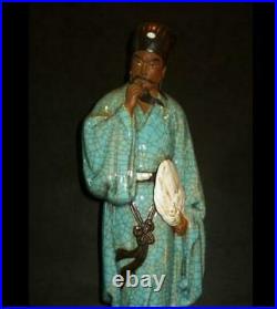 17 Chinese Shiwan Wucai Porcelain People Man Mastermind Zhuge Liang Fan Statue