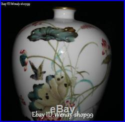 17 Emerald Color Porcelain Gilt Wealth Lotus Bird Leaf Flower Vase Bottle Pot