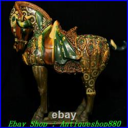 18Old China Dynasty Tang Sancai Porcelain Tang Horse Horses Animal Statue