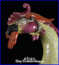 18 Color Porcelain Feng Shui Phoenix Phenix Fenghuang Bird Animal Statue Pair