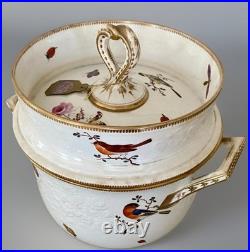 18th C French Paris Porcelain Bottle Cooler Ice Bucket Birds Insects Sotheby's