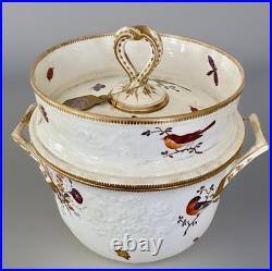 18th C French Paris Porcelain Bottle Cooler Ice Bucket Birds Insects Sotheby's
