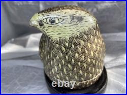 1920's Vintage Chinese Famille Verde Quail Porcelain Bird Handpainted Resting