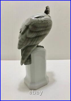 1920s Hutschenreuther Porcelain Figurine, Vulture on Pedestal, Bird of Prey