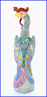 1930's Chinese Famille Rose Porcelain Phoenix Bird Figurine Marked