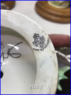 1936 Pair Of Dorothy Doughty Goldfinch&Thistle Porcelain Figures WithStands/ Boxes