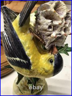 1936 Pair Of Dorothy Doughty Goldfinch&Thistle Porcelain Figures WithStands/ Boxes