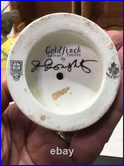 1936 Pair Of Dorothy Doughty Goldfinch&Thistle Porcelain Figures WithStands/ Boxes