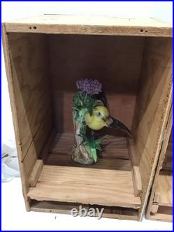 1936 Pair Of Dorothy Doughty Goldfinch&Thistle Porcelain Figures WithStands/ Boxes