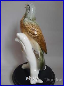 1940 Rare Karl Ens Germany Antique Porcelain Statue Figurine Bird Thrush Signed