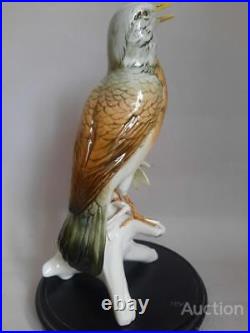 1940 Rare Karl Ens Germany Antique Porcelain Statue Figurine Bird Thrush Signed