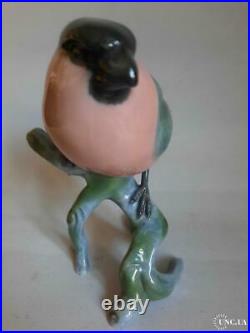1940s Vintage Statue Porcelain Figurine Bird Heubach Bullfinch Izg Signed Paul