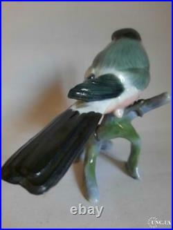 1940s Vintage Statue Porcelain Figurine Bird Heubach Bullfinch Izg Signed Paul