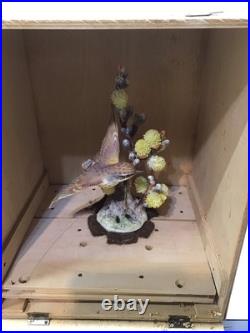 1963 Pair of Royal Worcester Dorothy Doughty Birds, Vermilion Flycatcher, Stands