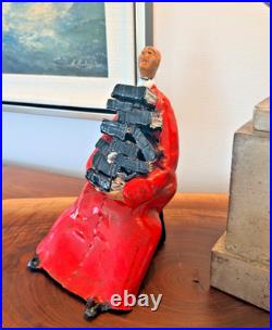 1964 Italian Ceramic Cardinal Bookend Montelupo Figural Sculpture