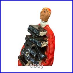 1964 Italian Ceramic Cardinal Bookend Montelupo Figural Sculpture