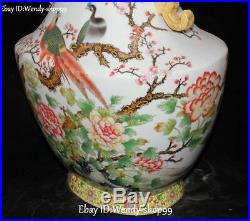 19Color Porcelain Plum Blossom Peony Flower Phoenix Phenix Bird Vase Bottle Jar